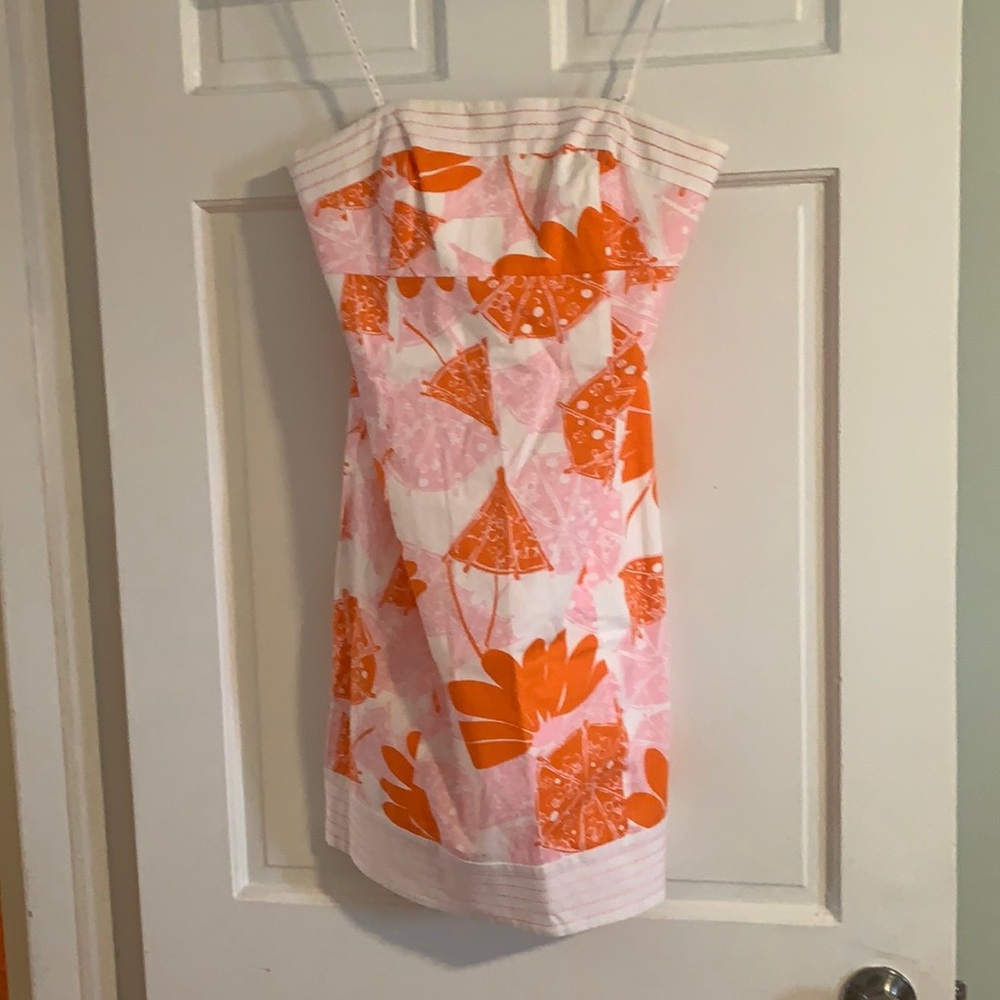 Lilly Pulitzer Size 6 pink orange strapless dress